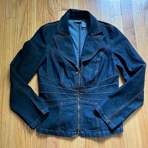 Bisou Bisou Michelle Bohbot Jean Jacket Size 10 Premium Denim!